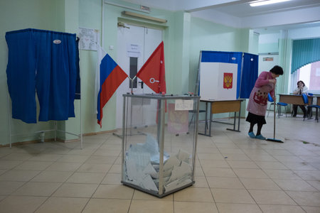 St. Petersburg, Russia - March 18, 2018: Election of the President of the Russian Federation....