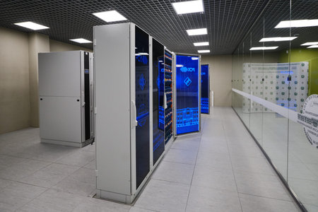 St. Petersburg, Russia - February 18, 2019: Supercomputer center of the Polytechnic University....