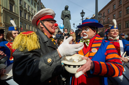 Saint Petersburg, Russia - April 1, 2017: The annual holiday of April Fools' Day. Celebration in the...