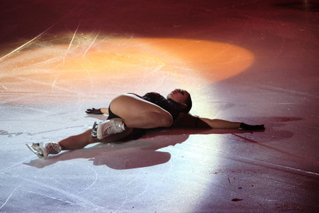 St. Petersburg, Russia - March 6, 2021: Olympic champion in single figure skating in 2018 and world...