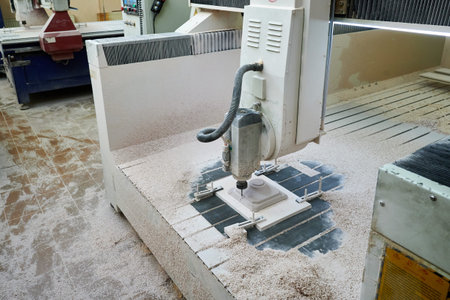 The process of manufacturing a part of complex shape from plastic on a CNC milling machine in a...