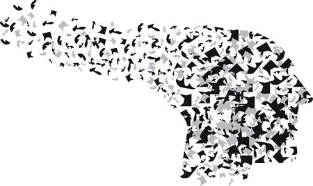 Design abstraction of the human head from the ashes.のイラスト素材