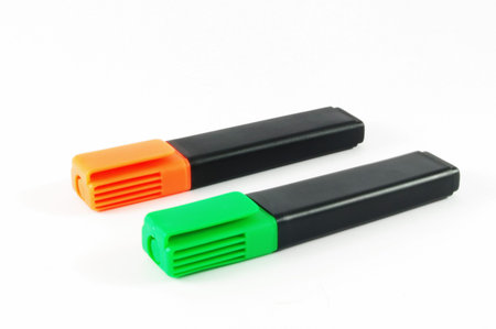 Two colorful markersの写真素材