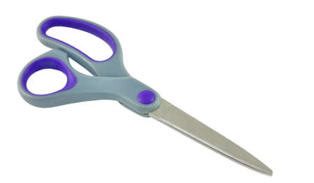 Big scissors isolated over white surfaceの写真素材