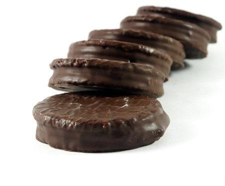 chocolate cookies isolated on white background