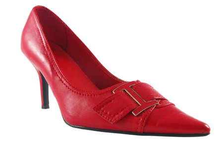 red woman shoe over white backgroundの写真素材