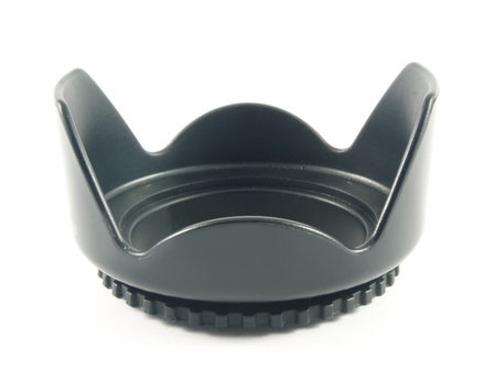 black flower lens hoodの写真素材