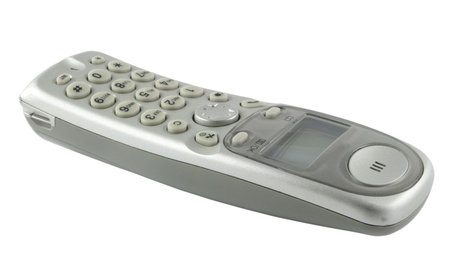 home phone closeup over white
