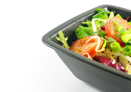 fresh salad in bowl with copy spaceの写真素材