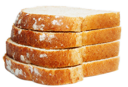 sliced bread isolated on white