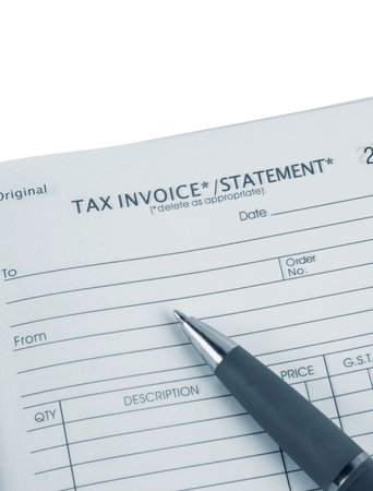 tax invoice book with pen