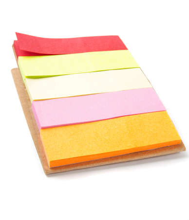 colorful stick papers on whiteの写真素材