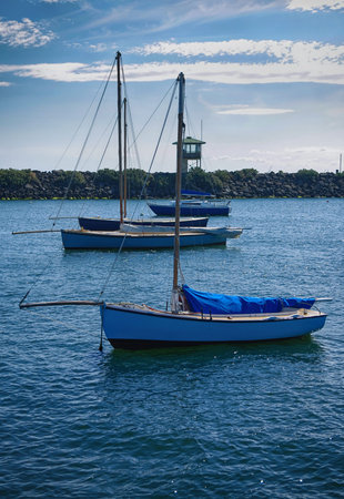 four fishing boats in Melbourne.Australiaの写真素材