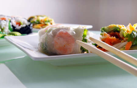 asian food. dumpling with the salad closeupの写真素材
