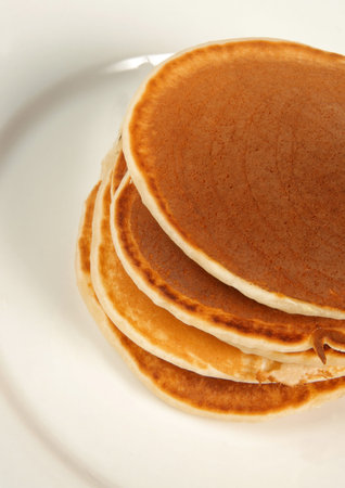 closeup of tasty pancakes on the plateの写真素材
