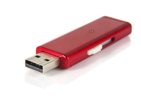 usb memory stick over whiteの写真素材