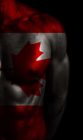 sporty body with Canada flagの写真素材