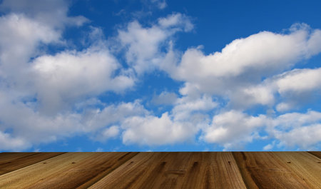sky with one wooden texture