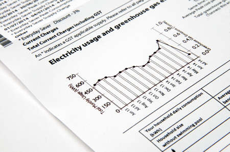 electricity bill with graph closeupの写真素材