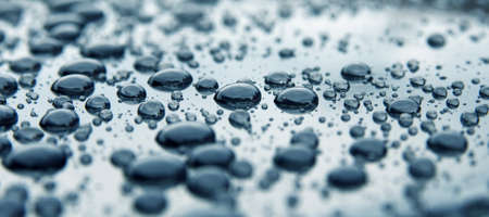 steel background with rain drops.shallow DOFの写真素材