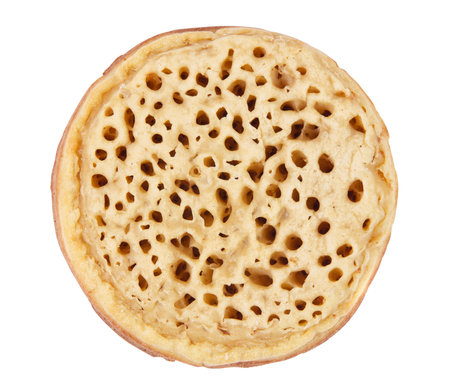 crumpet closeup over white