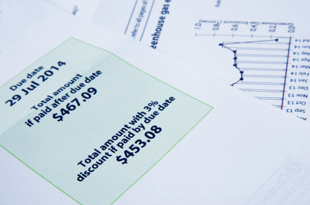 electricity bill with graph closeup
