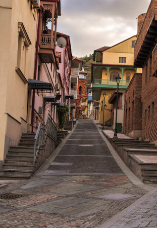 The streets of old Tbilisi. Georgiaの写真素材