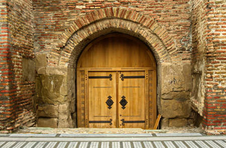 Vintage castle gate in Georgia.Caucasusのeditorial素材