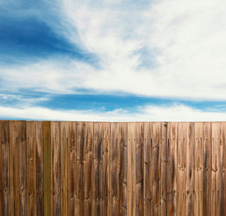 Fence with the blue skyの写真素材