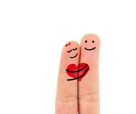 romantic two fingers in loveの写真素材