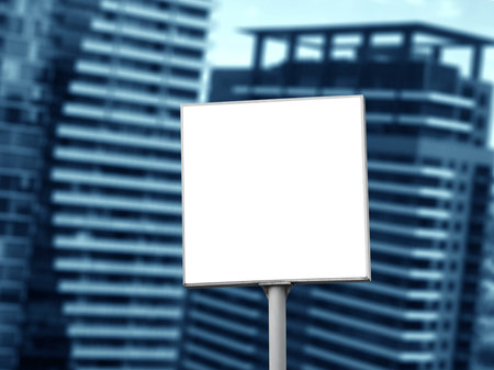 empty billboard over building backgroundの写真素材