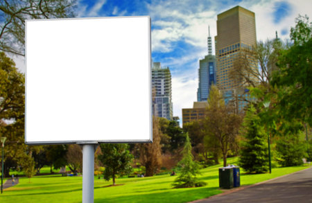 empty billboard in the parkの写真素材