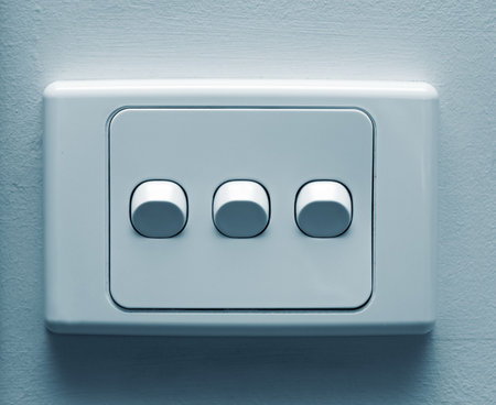 electronic wall switches closeup