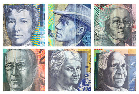 australian currency portraits collageのeditorial素材