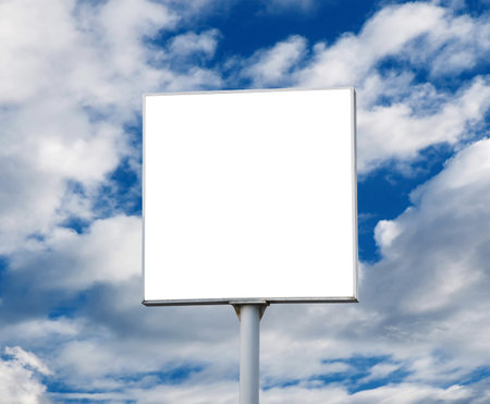 empty billboard over the skyの写真素材