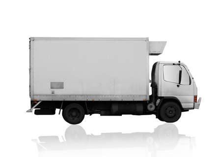 generic truck isolated on white, this truck model does not existの写真素材