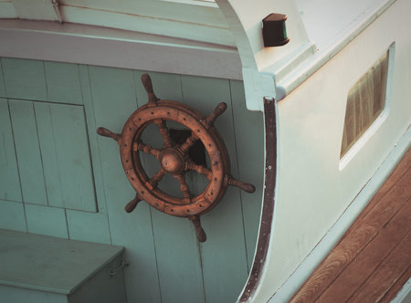 closeup details of the boat.vintage effectの写真素材