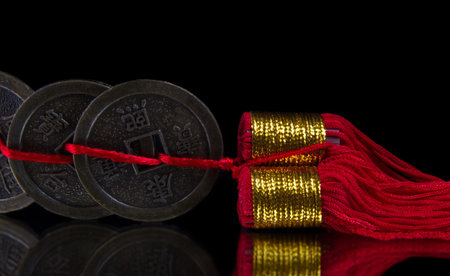 asian talisman on the blackの写真素材