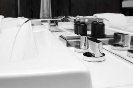 luxury water tap in spaの写真素材