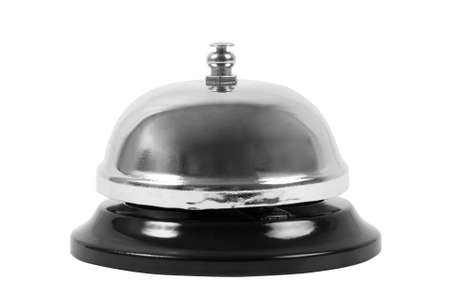 metalic ring bell on whiteの写真素材