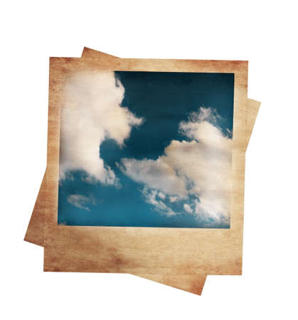 vintage instant photos with skyの写真素材