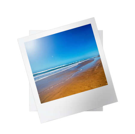 vintage instant photos with beachの写真素材