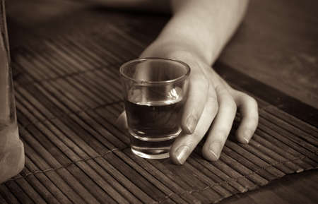woman with alcohol addiction concept,shallow DOFの写真素材