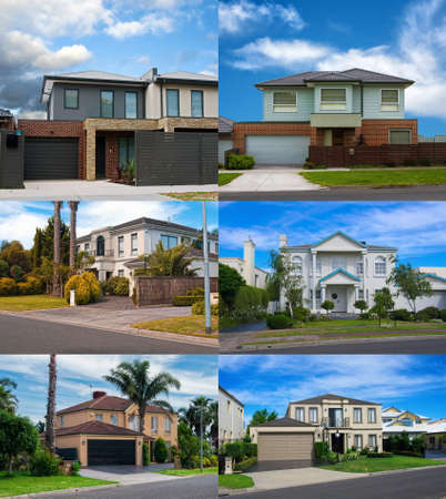 Australian residential houses collageのeditorial素材