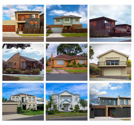 Australian residential houses collageのeditorial素材
