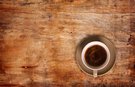 coffee  cup on the table,top viewの写真素材