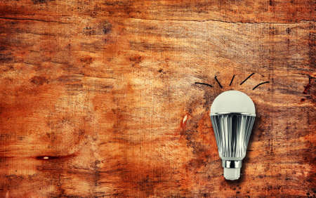 lamp bulb on the table.top viewの写真素材