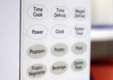 microwave heat options closeupの写真素材