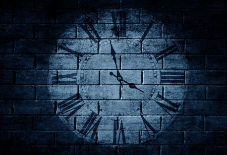 abstract textured vintage clock closeupの写真素材