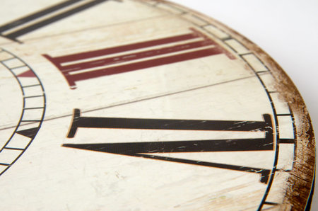 vintage clock on the white surfaceの写真素材